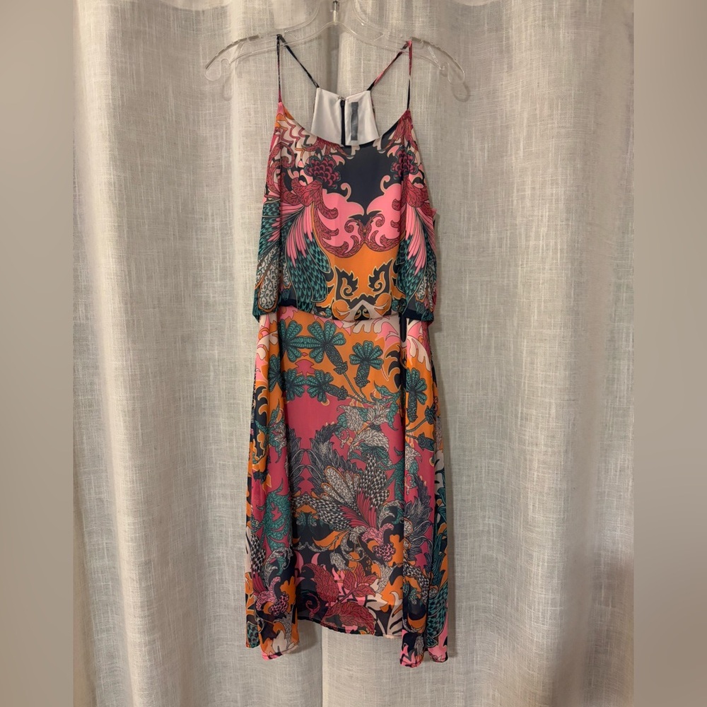 Bright Multicolor Strappy Midi Dress